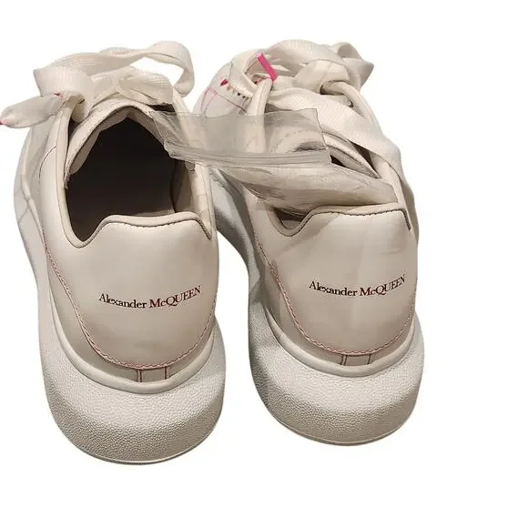 Alexander McQueen Oversized white leather rainbow sneakers size 11